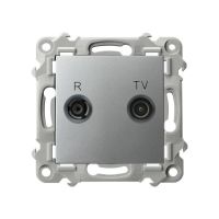 Gniazdo RTV zakończeniowe 10-dB srebro SZAFIR | GPA-10ZPZ/m/18 Ospel