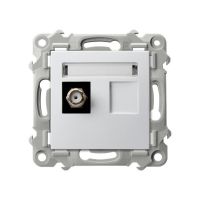 Gniazdo antenowe typu F pojedyncze biały SZAFIR | GPA-1ZF/m/00 Ospel