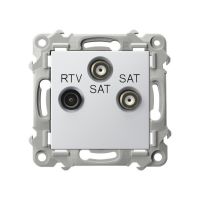 Gniazdo RTV-SAT z dwoma wyjściami SAT biały SZAFIR | GPA-Z2S/m/00 Ospel