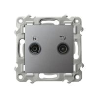 Gniazdo RTV końcowe szary mat SZAFIR | GPA-ZK/m/70 Ospel