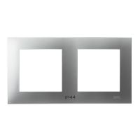 Ramka podwójna do łączników IP-44 srebro SZAFIR | RH-2Z/18 Ospel