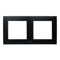 Ramka podwójna do łączników IP-44 czarny metalik SZAFIR | RH-2Z/33 Ospel