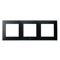 Ramka potrójna do łączników IP-44 czarny metalik SZAFIR | RH-3Z/33 Ospel