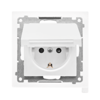 Gniazdo Schuko IP44 z przesłon z uszczelką ramki (moduł) 16A 250V, szybkozłącza. Biały mat Simon 55 | TGSZ1BCZ.01/111 Kontakt Simon