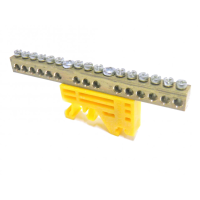 Zacisk ochronny PE na TS35 15-pol. 15x4mm Z-3103z żółty | 84010004 Simet