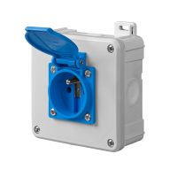 Gniazdo n/t podwójne 2K 2P+Z 16A 250V IP54, szare | 6150-00 Elektro-Plast Nasielsk