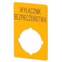 Szyld do przycisków bezpieczeństwa PL, M22-XZK1-PL99, żółty RMQ-Titan | 167636 Eaton