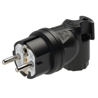 Wtyczka przenośna kątowa gumowa uni-Schuko 16A 2P+Z 230V IP44 czarna, Taurus | 05821-s PCE