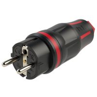 Wtyczka przenośna gumowa 16A 3P 230V IP54, z dławikiem, czerwony, Top, Taurus2 | 05721-sr PCE