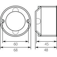 Puszka Instalacyjna p/t PK-Ø60x50ep, do płyt gipsowych 68x68x48mm biała (100szt) | 13.60 Elektro-Plast Opatówek