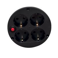 Gniazdo do przedłużacza GDPS SCHUCO 4x220V+ Termik czarne (1szt) | 32.52 Elektro-Plast Opatówek