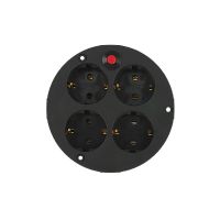 Gniazdo do przedłużacza GDPSN, 4x230V, Schuko, Termik, NOWE czarne (1szt) | 32.57 Elektro-Plast Opatówek