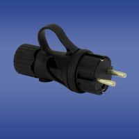 Wtyczka prosta gumowa FWG, 2P+Z, 10A, 250V, IP44, rozbieralna czarny (20szt) | 51.224 Elektro-Plast Opatówek