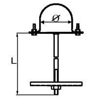 Wspornik pojedynczy z odsadzeniem 50x250mm WRZ-1 | EP-UC-WRZ1-50X250 Delkar