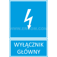 Tabliczka TZI 52X74S napis: Wyłącznik główny | E04TZ-01041110200 Ergom
