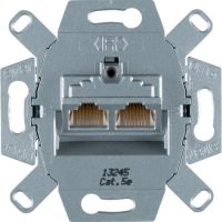 Mechanizm gniazda komputerowego UAE 2-kr (RJ45), ekranowane kat. 5e, One.platform | 534555 Hager