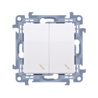 Łącznik schodowy podwójny z podświetleniem LED, 10AX, zaciski śrubowe, biały CW6/2L.01/11 Simon 10 | CW6/2L.01/11 Kontakt Simon