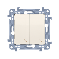 Łącznik schodowy podwójny z podświetleniem LED, 10AX, zaciski śrubowe, krem CW6/2L.01/41 Simon 10 | CW6/2L.01/41 Kontakt Simon