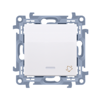 Przycisk dzwonek z podświetleniem LED 10AX, 250V, zaciski śrubowe, biały CD1L.01/11 Simon 10 | CD1L.01/11 Kontakt Simon