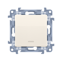 Przycisk bez piktogramu z podświetleniem LED, 10AX, zaciski śrubowe, krem CP1L.01/41 Simon 10 | CP1L.01/41 Kontakt Simon
