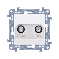 Gniazdo antenowe końcowe RTV-DATA (moduł), 1x wejście: 5-1000 MHz, biały CAD1.01/11 Simon 10 | CAD1.01/11 Kontakt Simon