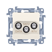 Gniazdo antenowe końcowe RTV-DATA-SAT (moduł), 1x wejście: 5-2400 MHz, krem CADSATF.01/41 Simon 10 | CADSATF.01/41 Kontakt Simon