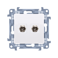 Gniazdo antenowe typu F podwójne, biały CASF2.01/11 Simon 10 | CASF2.01/11 Kontakt Simon