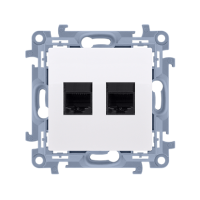 Gniazdo komputerowe podwójne RJ45 kategoria 6 (moduł), biały C62.01/11 Simon 10 | C62.01/11 Kontakt Simon