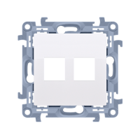 Pokrywa podwójna gniazd teleinformatycznych na Keystone płaska, biały CKP2.01/11 Simon 10 | CKP2.01/11 Kontakt Simon