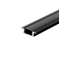 Profil do LED zestaw, ALU wpuszczany czarny V-TAC 2mb klosz czarny 24,7x7mm VT-8106 | 3800157677219 V-Tac Europe