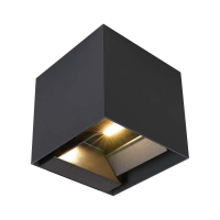 Oprawa ścienna solarna V-TAC 9W LED COB czarna kostka 15x15cm IP65 czujnik ruchu VT-409CCT 3000K-400 | 3800170227941 LED EUROPE