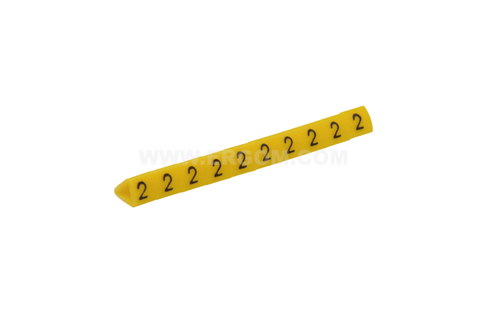Oznacznik przewodów OZ-1/2, cyfra 2, żółty (opak 100szt) | E04ZP-01020200300 Ergom