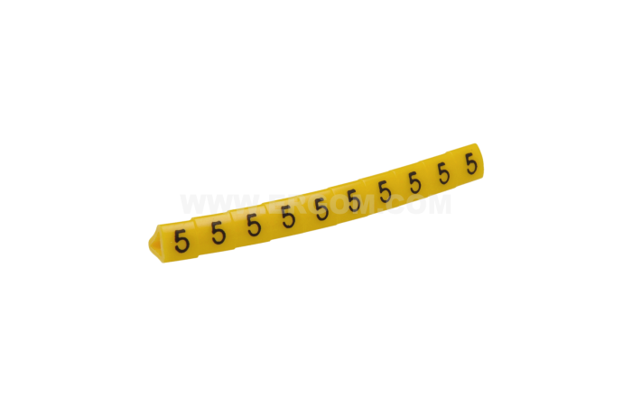 Oznacznik przewodów OZ-1/5, cyfra 5, żółty (opak 100szt) | E04ZP-01020200600 Ergom