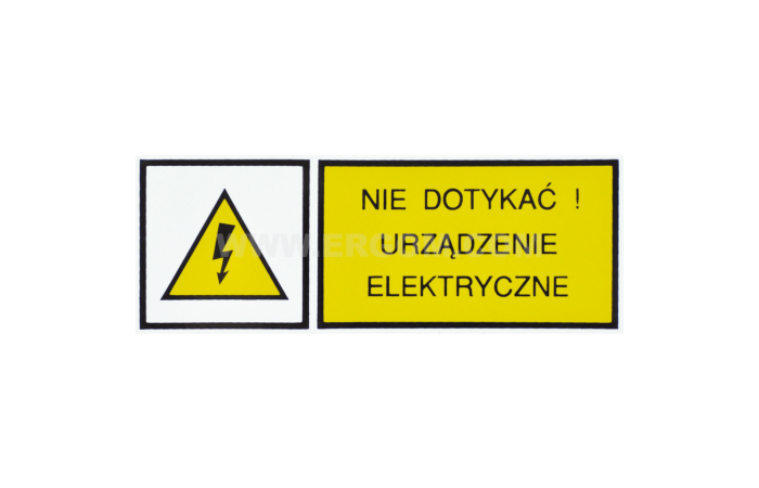 Tabliczka TZO 74X210S napis: NIE DOTYKAĆ! URZĄDZENIE ELEKTRYCZNE | E04TZ-01011230100 Ergom