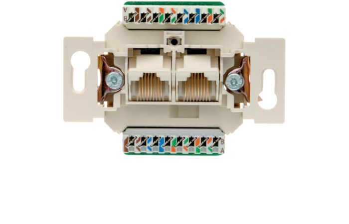 Mechanizm gniazda komputerowego UAE 2-kr (RJ11, RJ12, RJ45) kat. 5e, One.platform | 534576 Hager