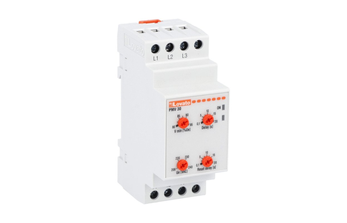 Przekaźnik nadzorczy napięcia, wartość minimalna, kolejność faz, zanik fazy 380-575V AC | PMV30A575 Lovato Electric