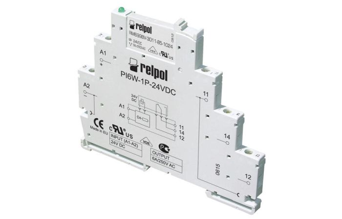 Przekaźnik Interfejsowy 24VDC IP20, PIR6W-1P-24VDC-01 (SZARE) (CE) | 858612 Relpol