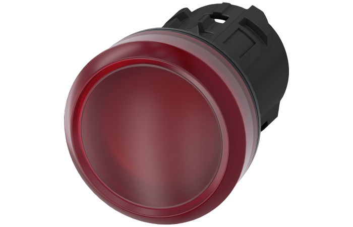 Lampka sygnalizacyjna 22mm, okrągła, plastikowy, czerwona, gładka, SIRIUS ACT | 3SU1001-6AA20-0AA0 Siemens