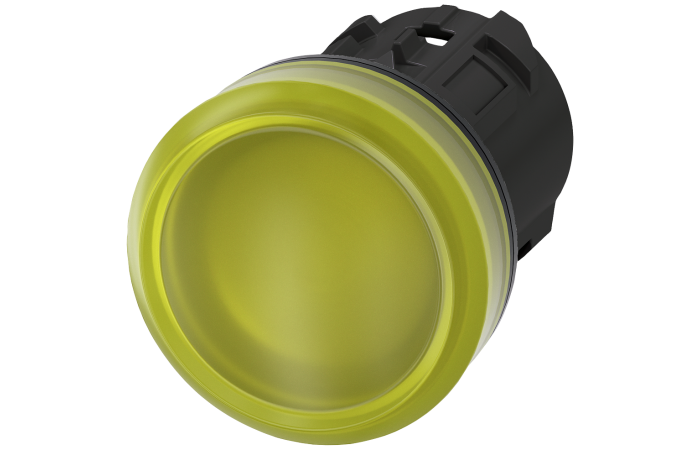 Lampka sygnalizacyjna 22mm, okrągła, plastikowy, żółta, gładka, SIRIUS ACT | 3SU1001-6AA30-0AA0 Siemens