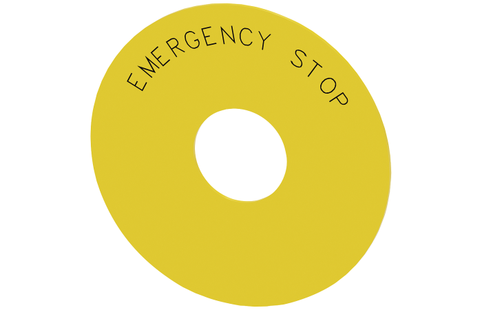 Etykieta samoprzylepna, EMERGENCY STOP, żółta, SIRIUS ACT | 3SU1900-0BC31-0DA0 Siemens
