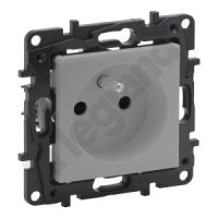 Gniazdo zasilające 2p+z , zaciski automatyczne, bez przesłony- kolor aluminium Niloe Step | 863331 Legrand