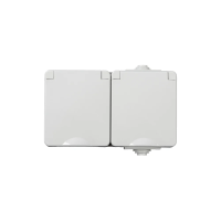 Gniazdo zasilające podwójne z ochroną styków TEKNO IP65GR GN2x2P+Z szary | 39224 Kanlux