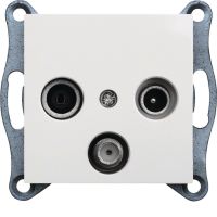 Gniazdo R-TV-SAT końcowe, biały, Lumina | WL3110 Hager