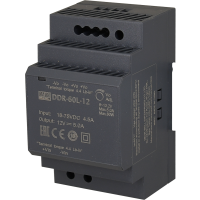 Przetwornica DC/DC, 60W, Uwyj 12VDC, Iwyj 5A, 52,5x90x54,5mm ROHS | DDR-60G-12 Meanwell