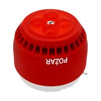 Sygnalizator akustyczno-optyczny w obudowie czerwonej, światło czerwone | Sygnalizator SAO-P8/CC W2 Poland