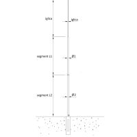 Maszt odgromowy stalowy na fundamencie betonowym, H=16500mm, ocynk ogniowy | AH35081 AH Hardt