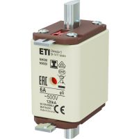 Wkładka bezpiecznikowa (topikowa) NH00/I 6A gG 500V zwłoczna / Zaczepy izolowane | 004192203 Eti