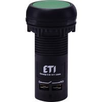 Przycisk kompaktowy z guzikiem krytym, 1NO+1NC, zielony ECF-11-G | 004771471 Eti