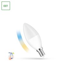 Lampa LED 5W 410lm 2700-6500K CCT+DIM E14 230V Wi-Fi Spectrum SMART Tuya świeczka matowa | WOJ+14413 Wojnarowscy