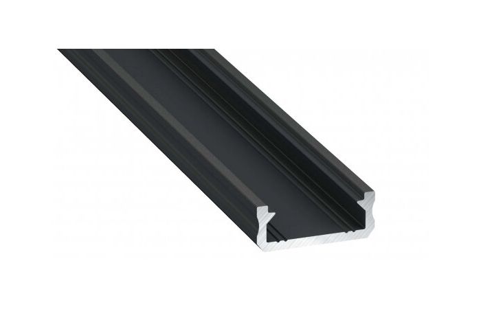 Profil D nawierzchniowy 2m czarny anodowany AL-PROFIL D 6,3x16mm GXLP819 | 10-0042-20 LED Labs